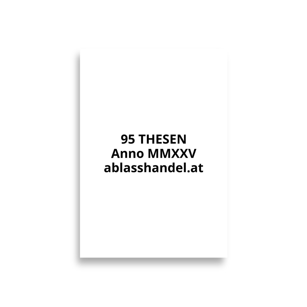 95 Thesen Poster | Ablaßhandel Edition – Wiederveröffentlicht 2025